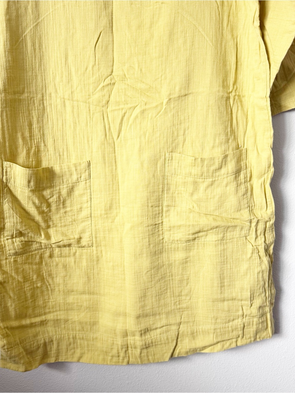 Eileen Fisher Yellow Scoop Neck Tunic with Front Pockets - Picture 3 of 9